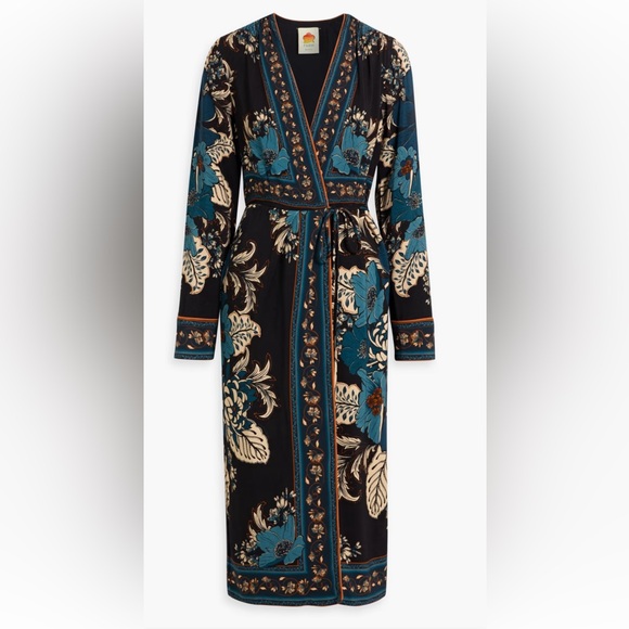 FARM Rio Dresses & Skirts - FARM Rio Blossom Tapestry Black Midi Dress Women Size S(MSRP$260